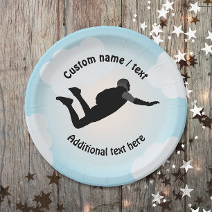 Skydiving-Jump - Freefall-Pose - jeder Textmotto Pappteller