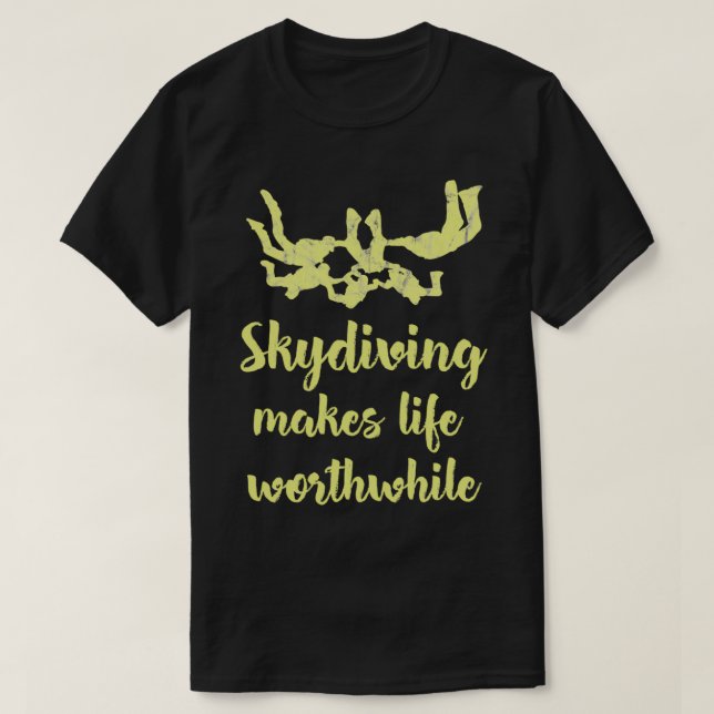Skydiving macht das Leben lebenswert, Fallschirm S T-Shirt (Design vorne)