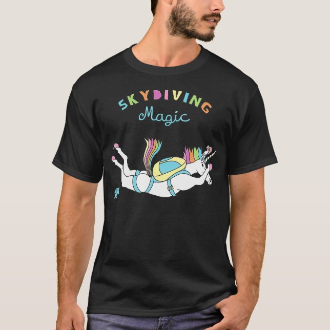 Skydiving Magic Unicorn T-Shirt (Vorderseite)