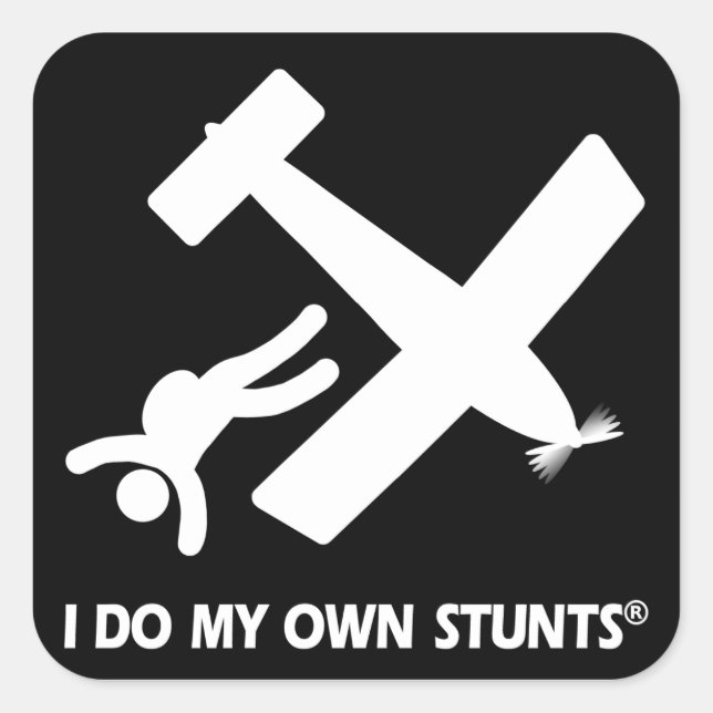 Skydiving meine eigenen Stunts Quadratischer Aufkleber (Vorderseite)