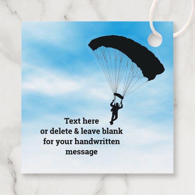 Skydiving Parachuting Design Gunst Card Geschenkanhänger (Rückseite)