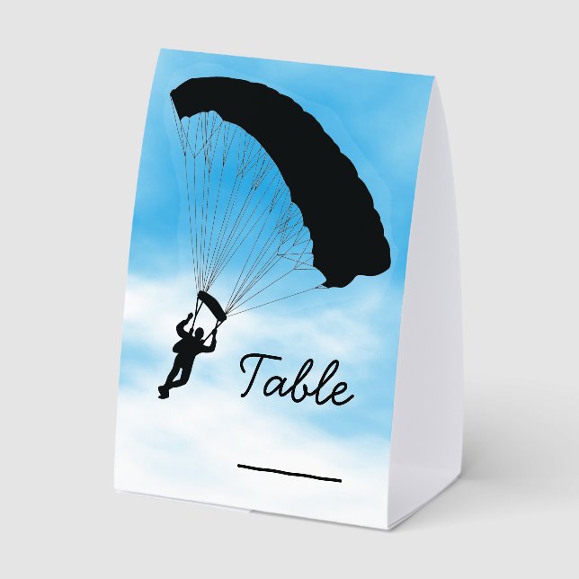 Skydiving Parachuting Design Tent Paper Table Sign Tischaufsteller (Rückseite)