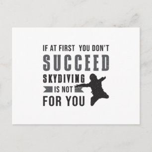 Skydiving Parachuting Skydiver Funny Gift Idee Postkarte