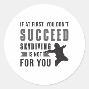 Skydiving Parachuting Skydiver Funny Gift Idee Runder Aufkleber