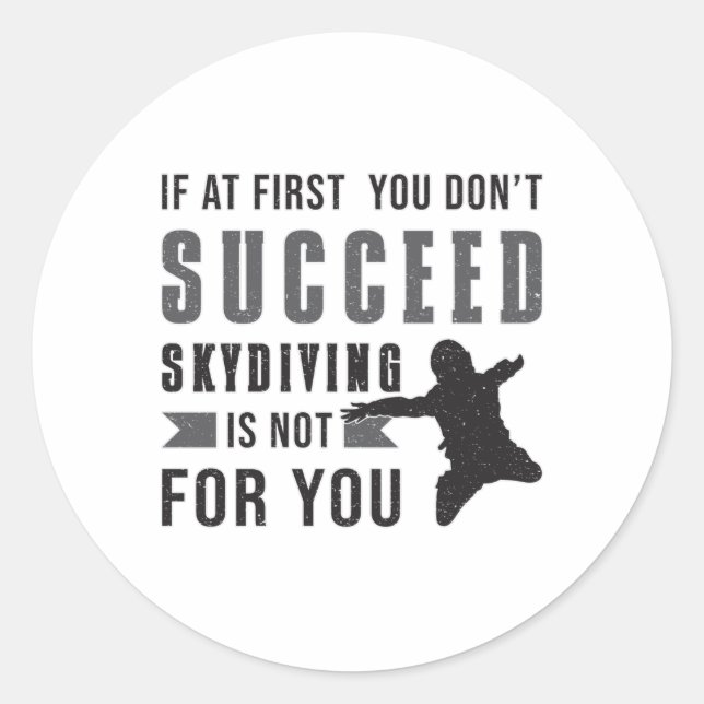 Skydiving Parachuting Skydiver Funny Gift Idee Runder Aufkleber (Vorderseite)