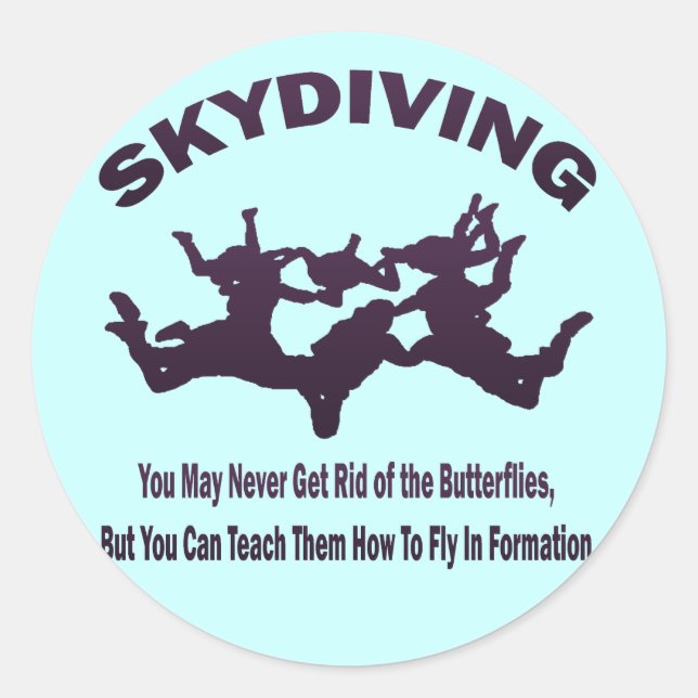 SKYDIVING RUNDER AUFKLEBER (Vorderseite)