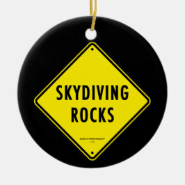 SKYDIVING SCHAUKELT Verkehrsschild Keramik Ornament