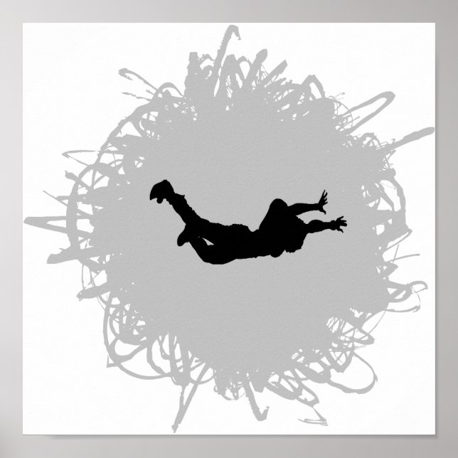 Skydiving Scribble Style Poster (Vorne)