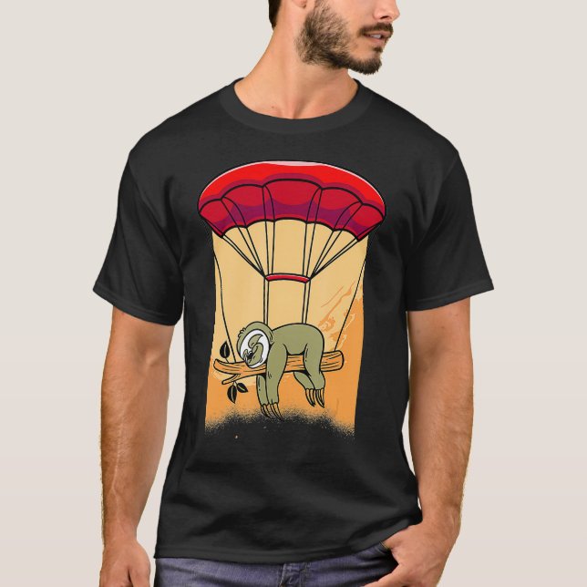 Skydiving Sloths Funny Sloth Skydiver Parachuting T-Shirt (Vorderseite)
