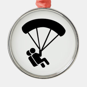 Skydiving Tandem Silbernes Ornament
