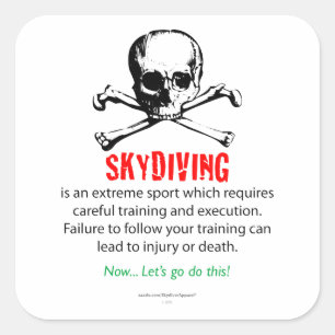 Skydiving Training Quadratischer Aufkleber