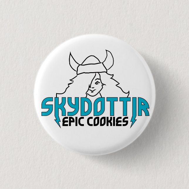 Skydottir episches Plätzchen MÄDCHEN-LOGO Button (Vorderseite)
