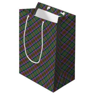 Skye Grün und Violett Highland-Karomuster Mittlere Geschenktüte