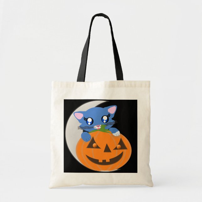 Skye Kürbis-Toon-Miezekatze-Mond-Tasche Tragetasche (Vorne)