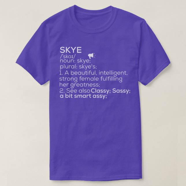 Skye Name Skye Definition Skye weibliche Bezeichnu T-Shirt (Design vorne)