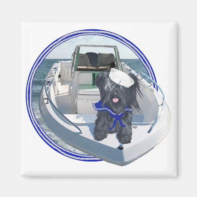 Skye Terrier auf dem Boot Magnet (Vorne)