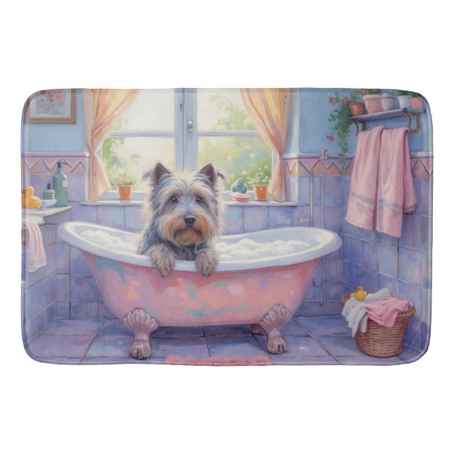 Skye Terrier Badezeit Gemütliche Badezimmerdekorat Badematte (Vorderseite)
