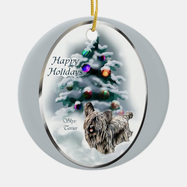 Skye Terrier Cadeaux de Noël Ornement (Devant)