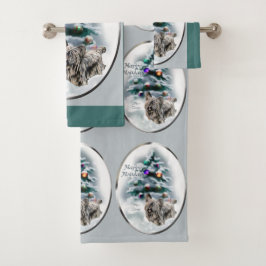 Skye Terrier Christmas Badhandtuch Set