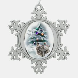 Skye Terrier Christmas Schneeflocken Zinn-Ornament