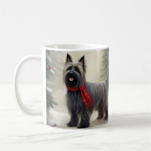 Skye Terrier Dog in Snow Weihnachten Kaffeetasse
