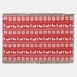 Skye Terrier Dog Silhouetten Weihnachtsmuster Decke