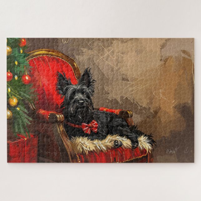 Skye Terrier Dog Weihnachtsfest (Horizontal)