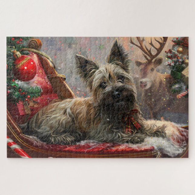 Skye Terrier Dog Weihnachtsfest (Horizontal)
