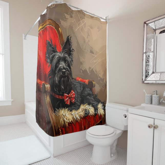 Skye Terrier Dog Weihnachtsfest Duschvorhang (Beispiel)