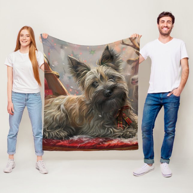 Skye Terrier Dog Weihnachtsfest Fleecedecke (Beispiel)