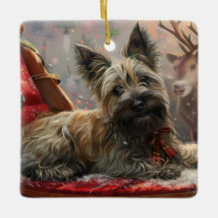 Skye Terrier Dog Weihnachtsfest Keramikornament
