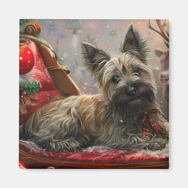 Skye Terrier Dog Weihnachtsfest Magnet (Vorne)