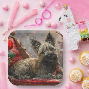 Skye Terrier Dog Weihnachtsfest Pappteller