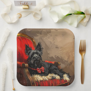 Skye Terrier Dog Weihnachtsfest Pappteller