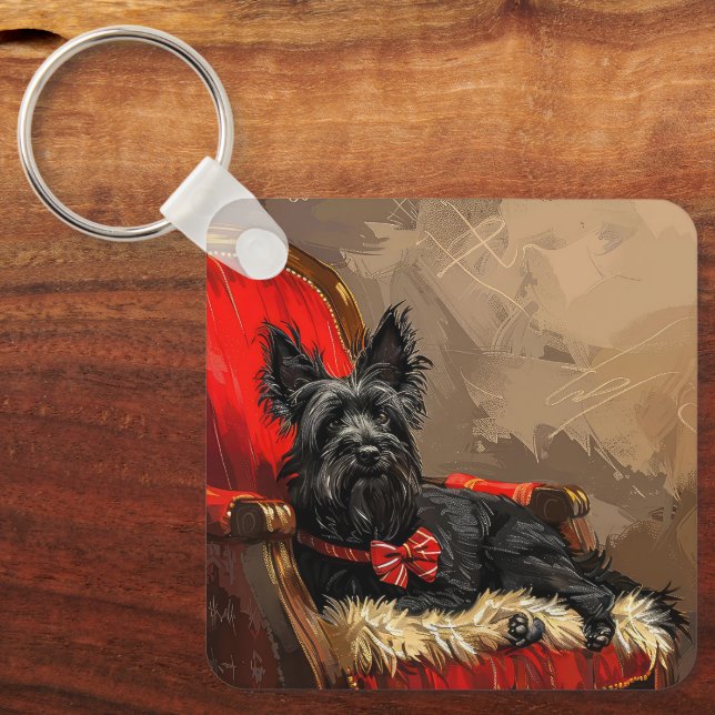 Skye Terrier Dog Weihnachtsfest Schlüsselanhänger (Vorderseite)