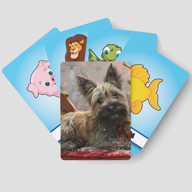 Skye Terrier Dog Weihnachtsfest Spielkarten (Rückseite)