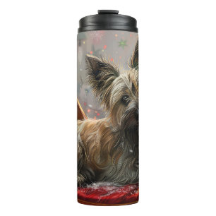 Skye Terrier Dog Weihnachtsfest Thermosbecher