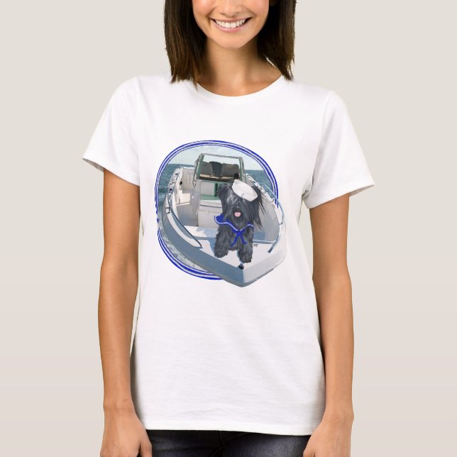 Skye Terrier draußen auf dem Boot T-Shirt (Vorderseite)