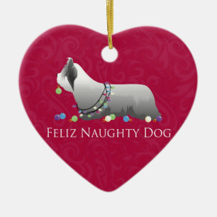 Skye Terrier Frohe Weihnachtsgestaltung Keramik Ornament