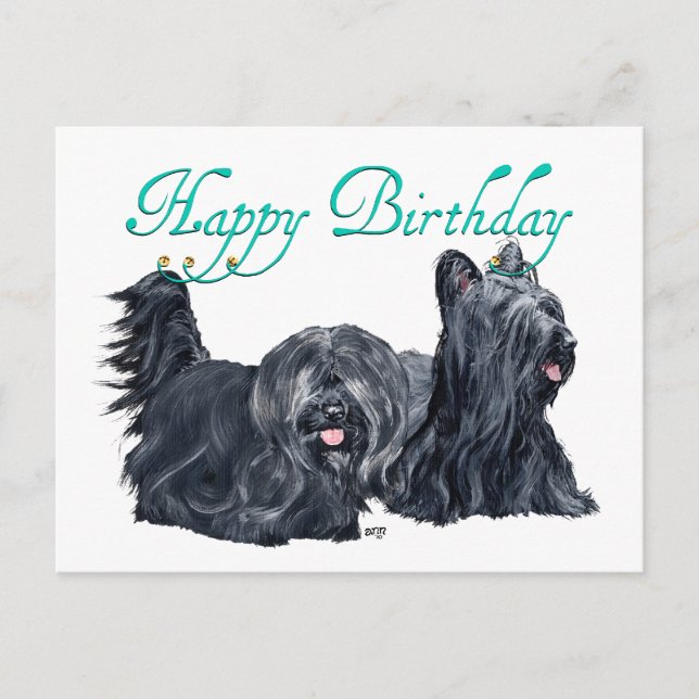 Skye Terrier Geburtstagskarten Postkarte (Vorderseite)