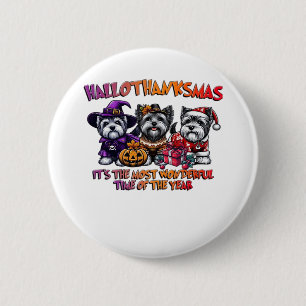 Skye Terrier Halloween Erntedank Weihnachtsklas Button