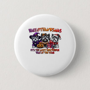 Skye Terrier Halloween Erntedankfest Weihnachten K Button