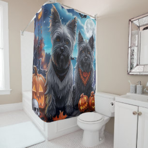 Skye Terrier Halloween Gruselig  Duschvorhang