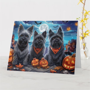 Skye Terrier Halloween Spooky Karte