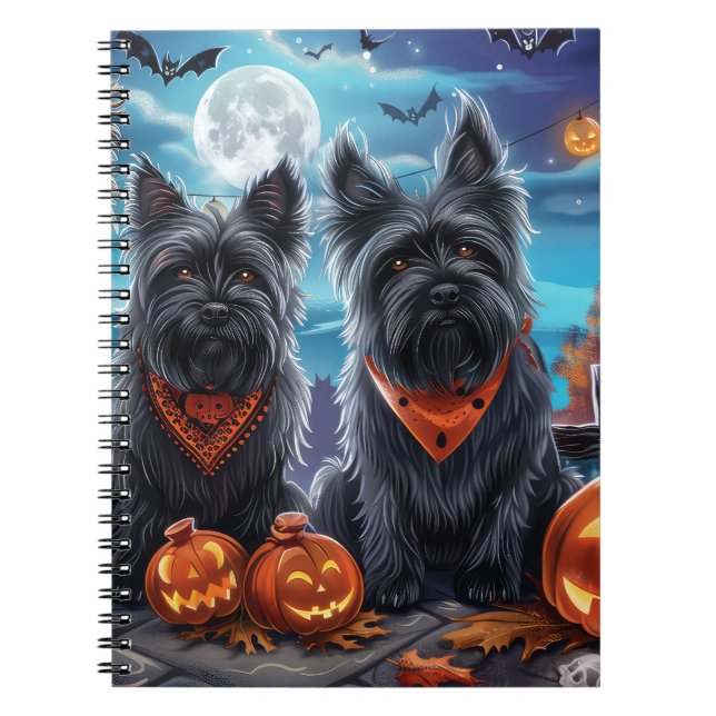 Skye Terrier Halloween Spooky Notizblock (Vorderseite)