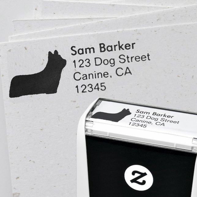 Skye Terrier Hunde Silhouette Rücksendeadresse Permastempel (Von Creator hochgeladen)