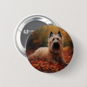 Skye Terrier im Herbst Leaves Fall Inspiriert Button
