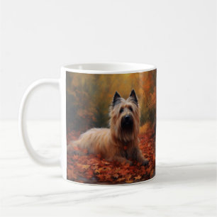 Skye Terrier im Herbst Leaves Fall Inspiriert Kaffeetasse
