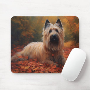 Skye Terrier im Herbst Leaves Fall Inspiriert Mousepad