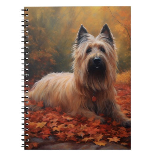 Skye Terrier im Herbst Leaves Fall Inspiriert Notizblock (Vorderseite)